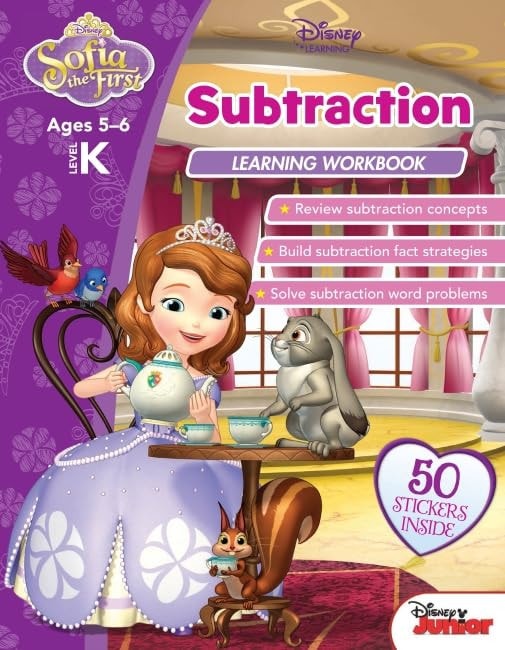 Disney Sofia the First: Subtraction Learning Workbook Level K