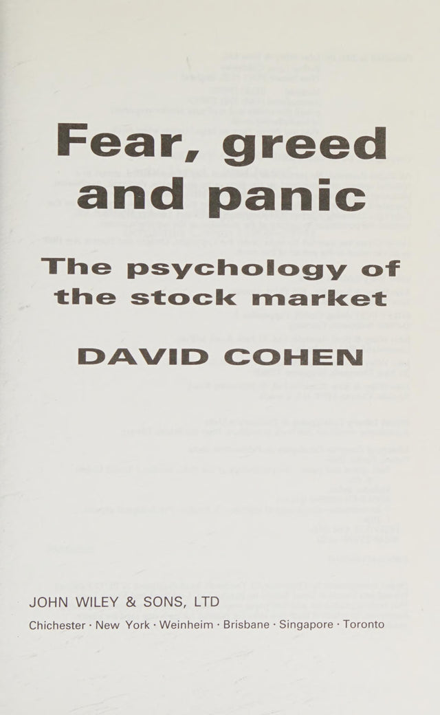 Fear, Greed and Panic
