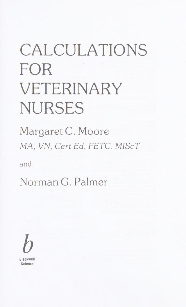 Calculations for Veterinary Nurses
