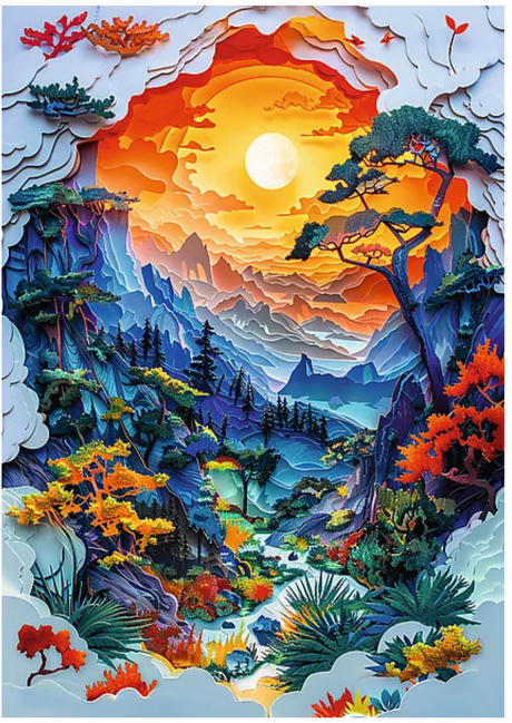 Trefl: 40th Anniversary of Trefl - Paper Art: Valley - 1000pc Jigsaw Puzzle