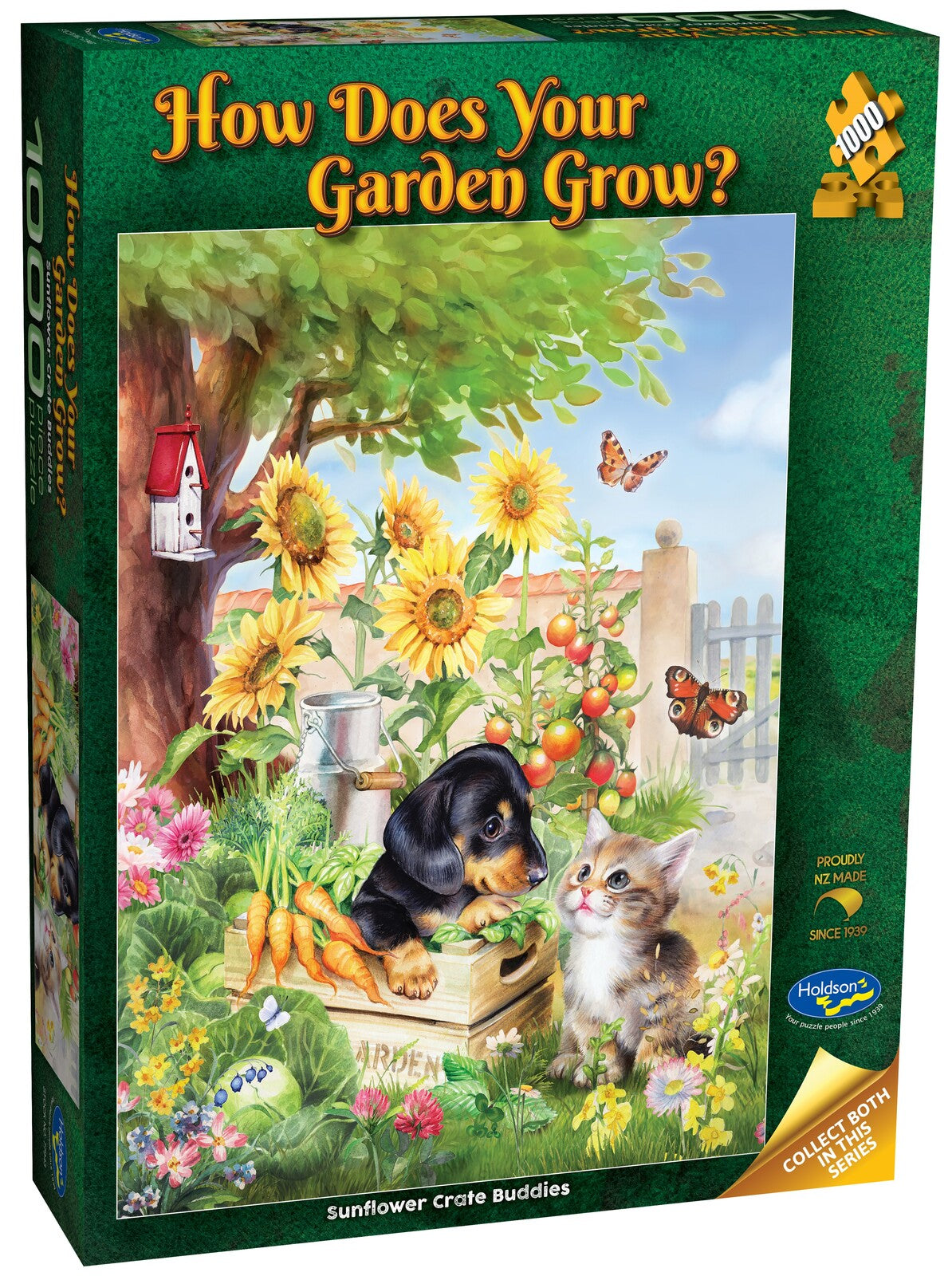How does your Garden grow?  - 1000  Piece Puzzle Sunflower Crate Buddies