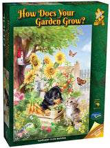 How does your Garden grow?  - 1000  Piece Puzzle Sunflower Crate Buddies