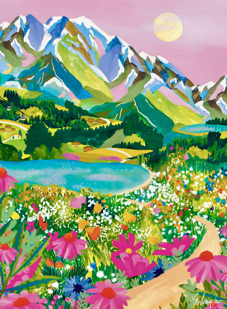 Pieces & Peace: Sunrise Over the Alps Mini Puzzle - 96 Pieces
