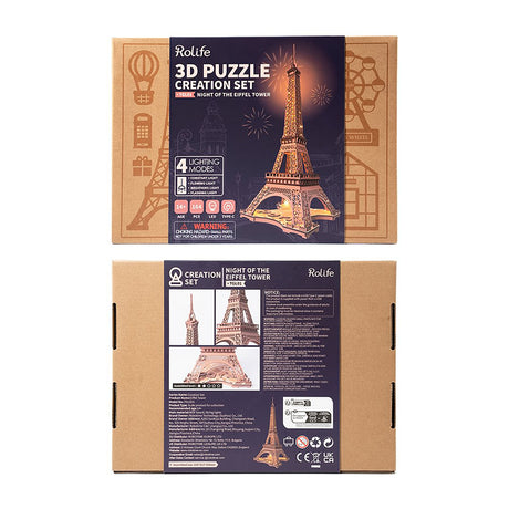 Rolife Eiffel Tower Night Scene DIY 3D Wooden Puzzle - (TGL01)