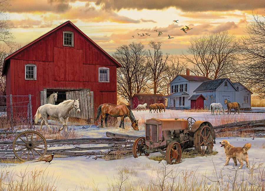 Cobble Hill Winter On The Farm Jigsaw Puzzle - 1000 Piece