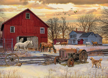 Cobble Hill Winter On The Farm Jigsaw Puzzle - 1000 Piece