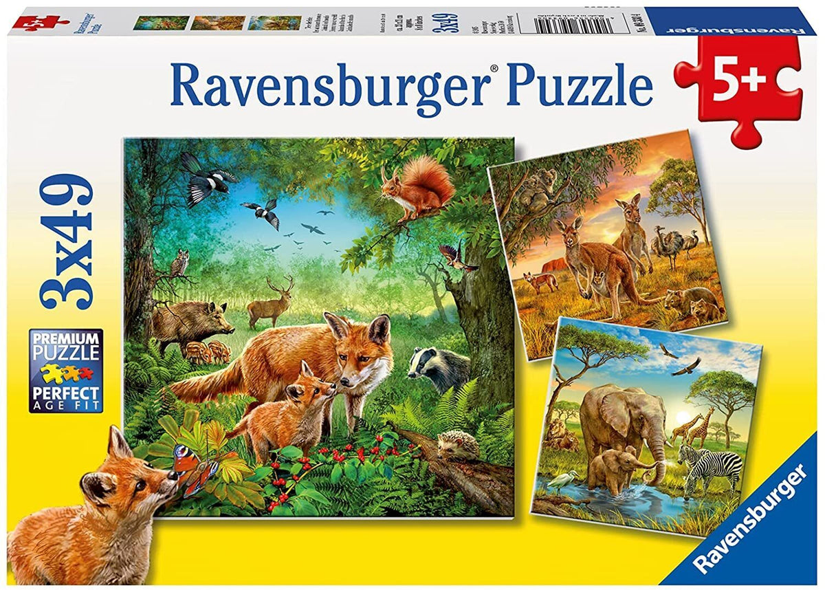 Ravensburger: Animals of the Earth Puzzle 3x49 Pieces