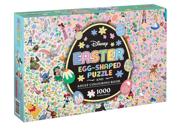 Disney: Easter Adult Colouring Book and Puzzle (1000 Piece Egg Shaped Puzzle)