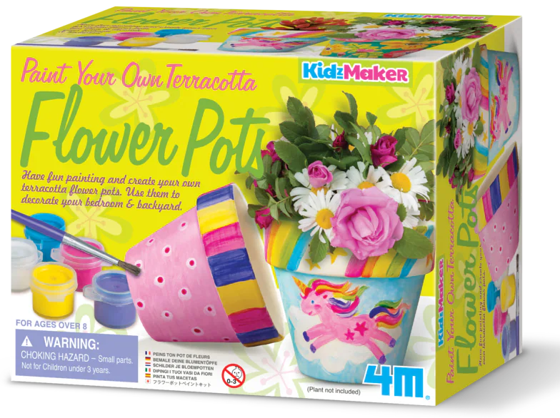 4M: KidzMaker Paint Your Own Terracotta Flower Pots