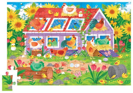 Crocodile Creek: Chicken Coop Flat House Puzzle - 50pc