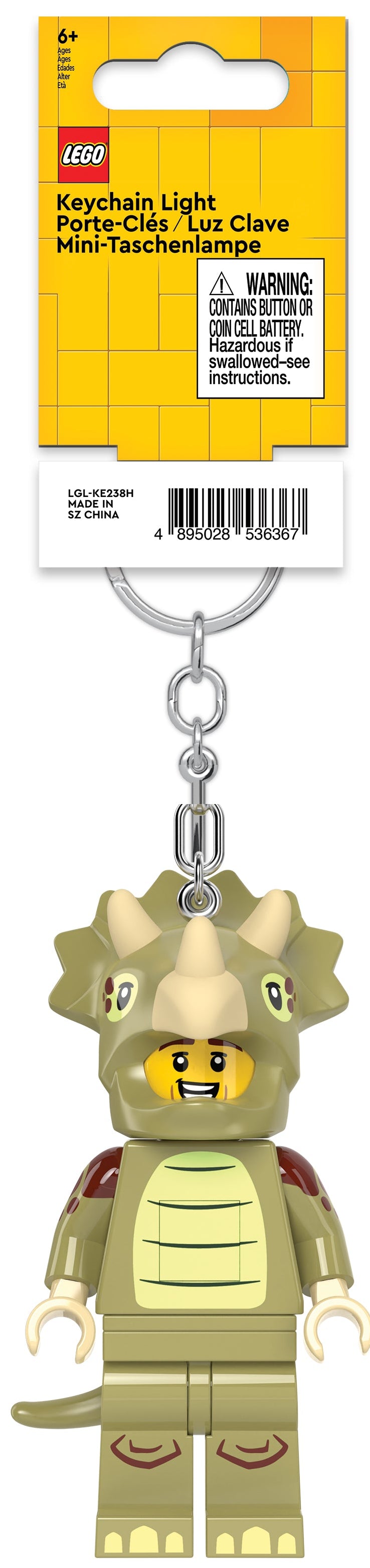 LEGO® Minifigurines™ Keychain Light Triceratops Costume Fan