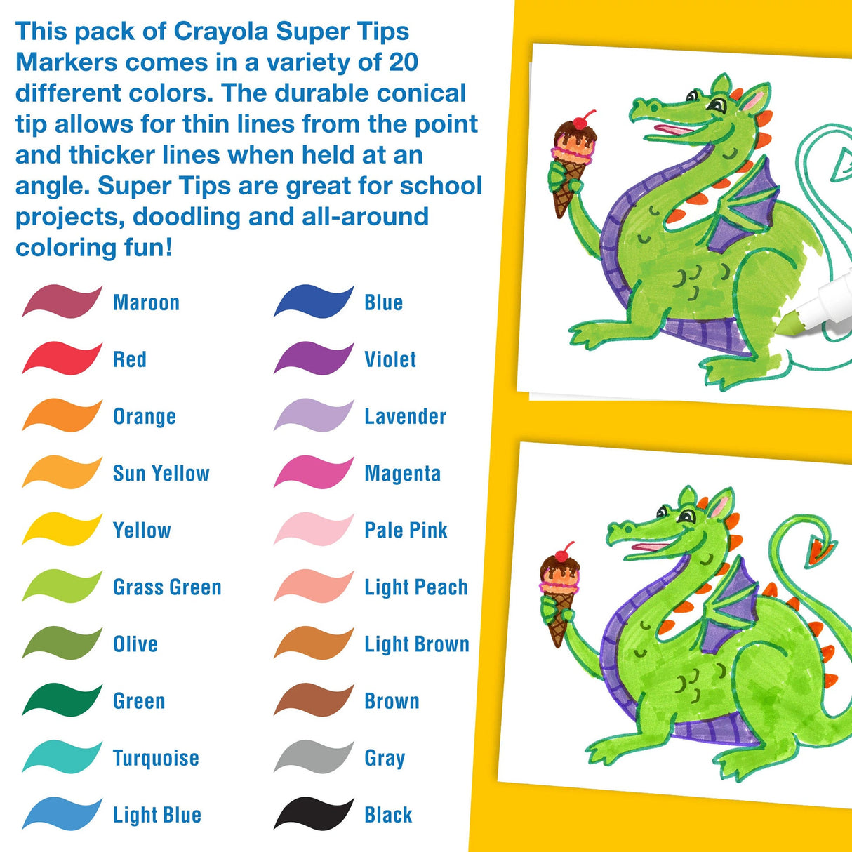 Crayola Washable Super Tips Markers 20 Pack