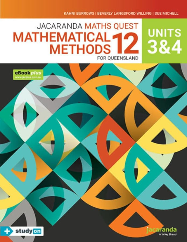 Jacaranda Maths Quest 12 Mathematical Methods Units 3&4 for Queensland eBookPLUS & Print + StudyON Mathematical Methods Units 3&4 for QLD (Book Code)