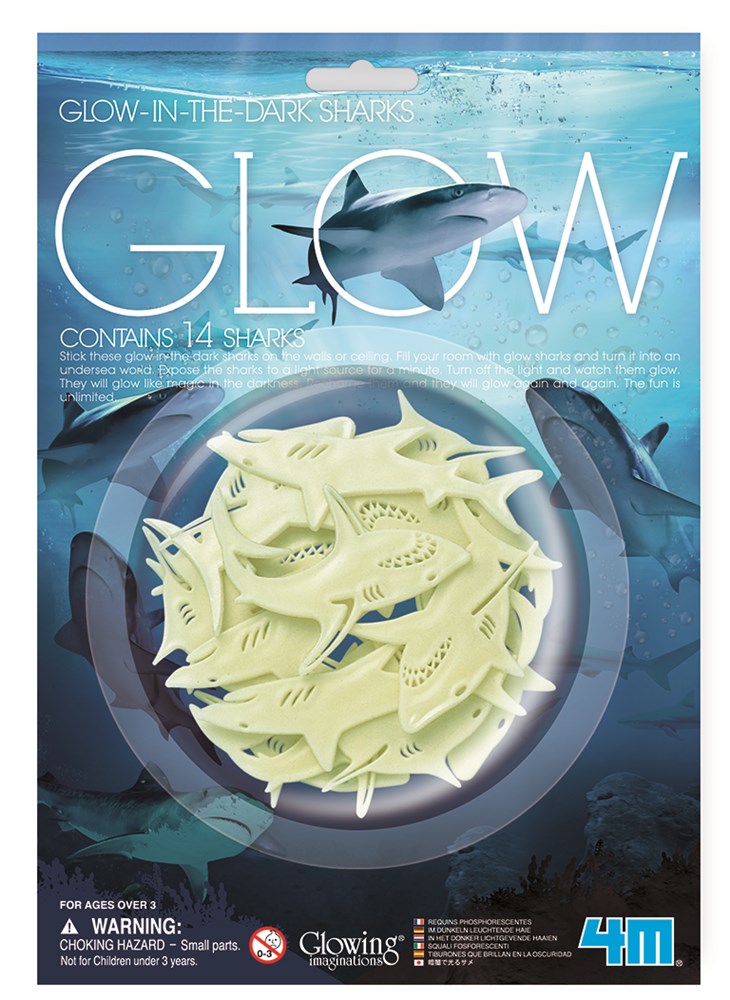 4M: Glow In The Dark Sharks (14 Pack)