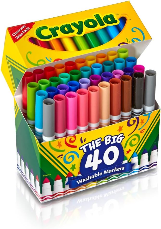Crayola Washable Broadline Markers: The Big 40 40 Pack