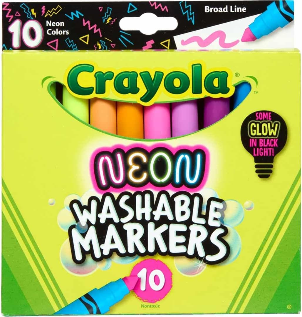 Crayola Neon Markers Broadline 10 Pack – Book Hero