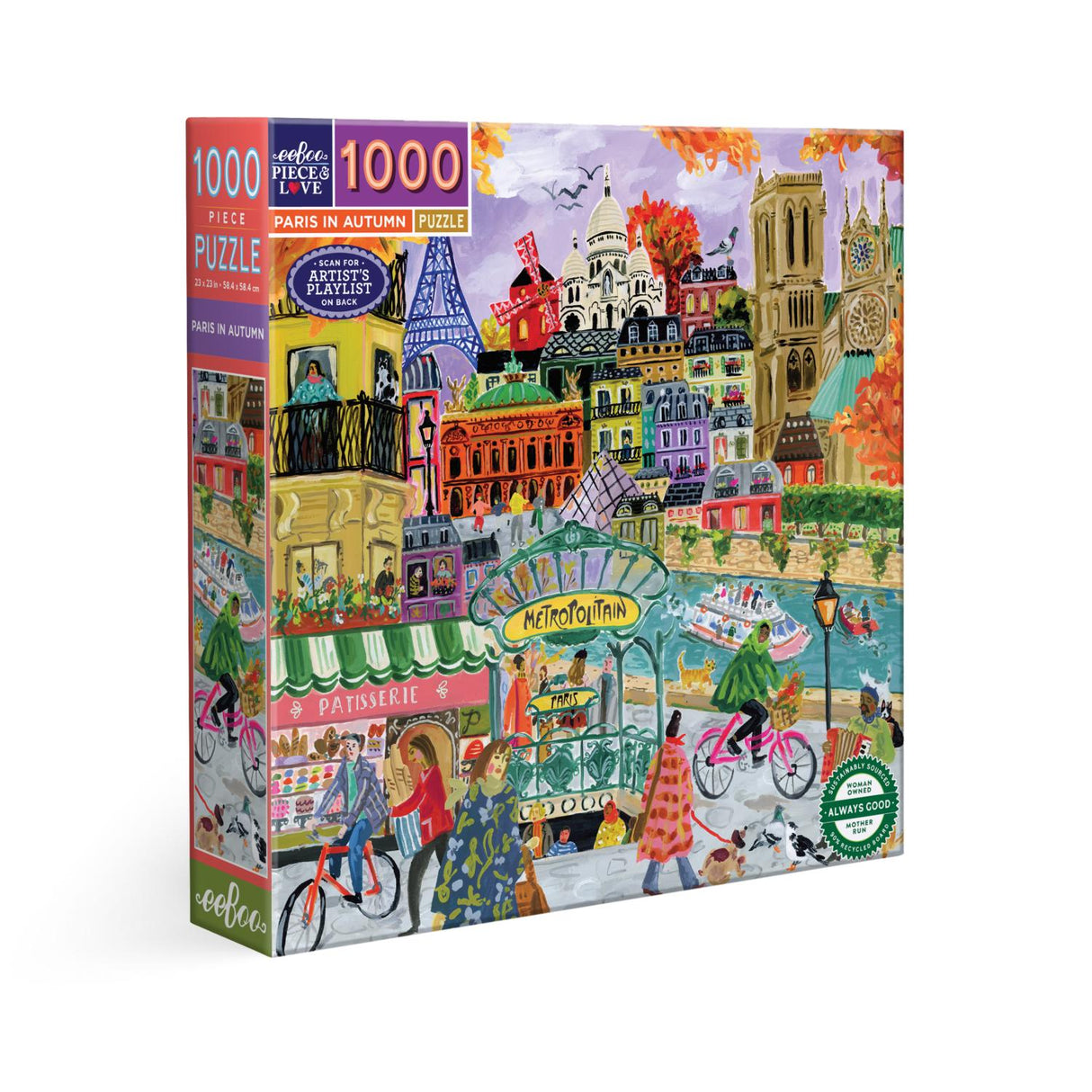 eeBoo: Paris in Autumn Square Puzzle - 1000pc