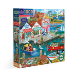 eeBoo: New England Wharf Square Puzzle - 1000pc