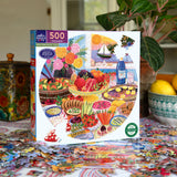 eeBoo: Mediterranean Table Round Puzzle - 500pc