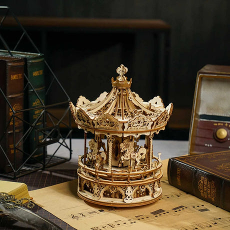 Rokr: Romantic Carousel DIY Miniature Puzzle Kit - (AMK62)