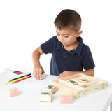 Melissa & Doug: Wooden Dinosaur Stamp Set