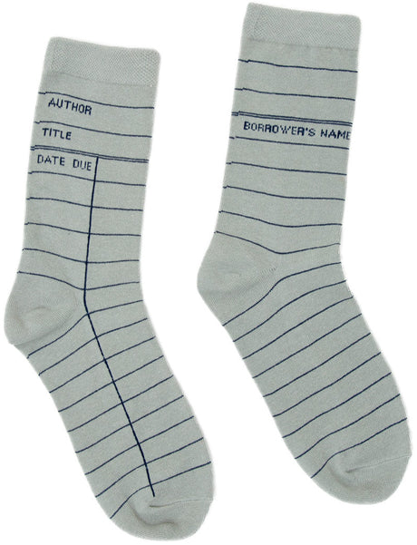 Library Card Light Gray Socks - Small