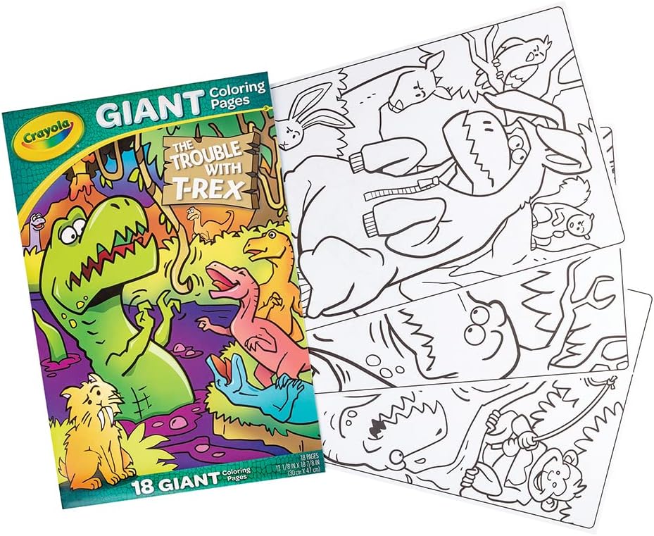Crayola Giant Coloring Pages Foldalope T-Rex 18 Pages