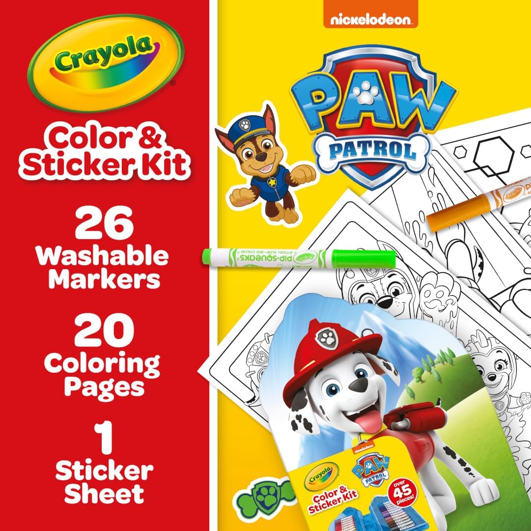 Crayola Color & Sticker Paw Patrol Kit 45 Piece