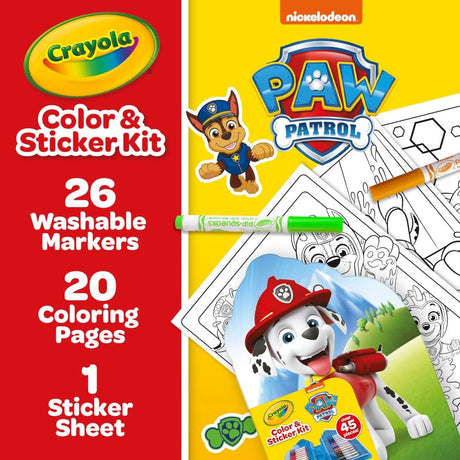 Crayola Color & Sticker Paw Patrol Kit 45 Piece
