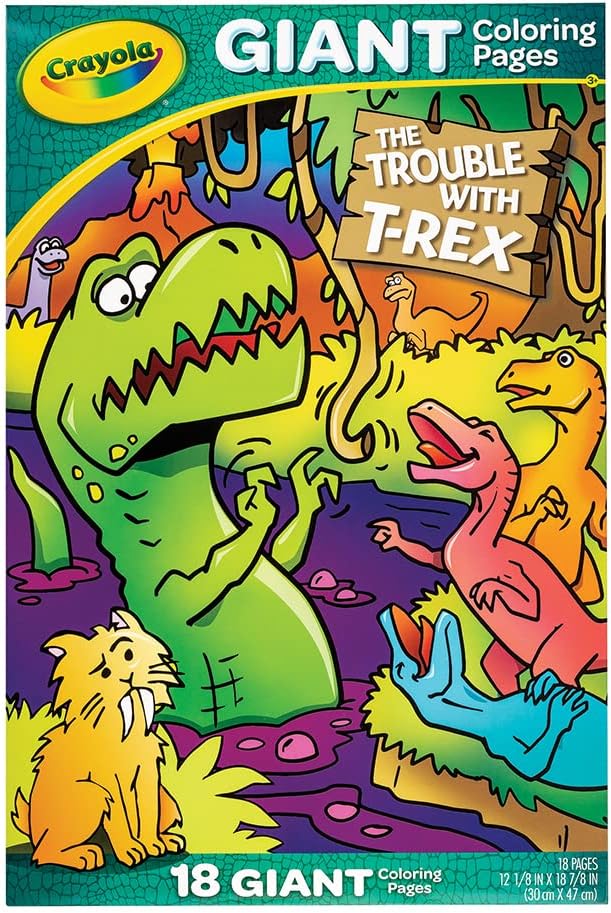 Crayola Giant Coloring Pages Foldalope T-Rex 18 Pages