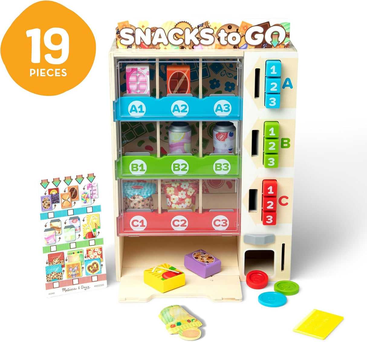 Melissa & Doug: Sort, Stock, Select Wooden Vending Machine Play Set