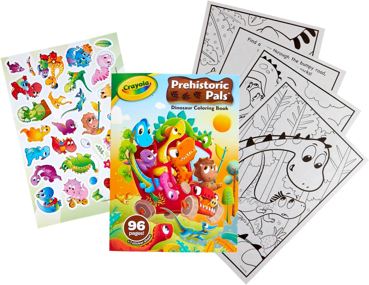 Crayola Prehistoric Pals Coloring Book With Stickers 96 Pages