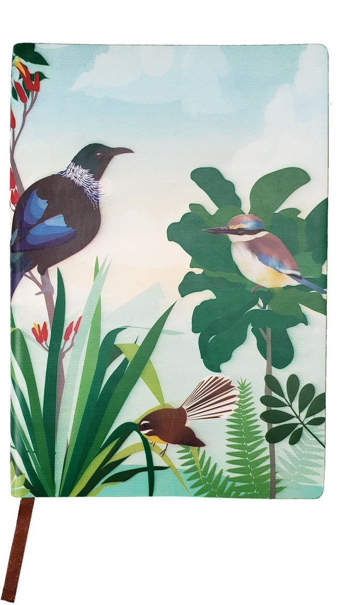 Native Birds A5 Notebook - Blue/Green