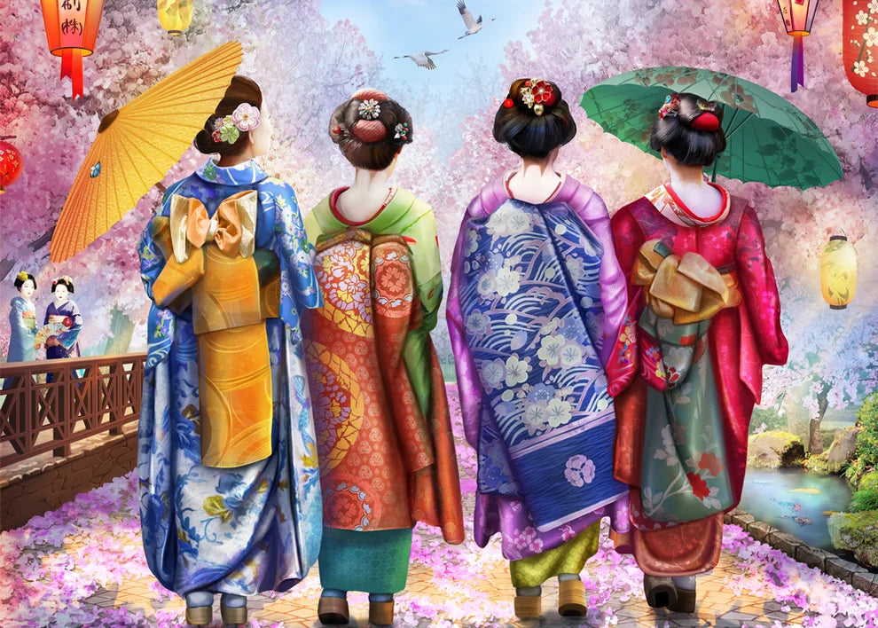 Into the Orient- 1000pc Jigsaw Puzzle - Giesha Blossom