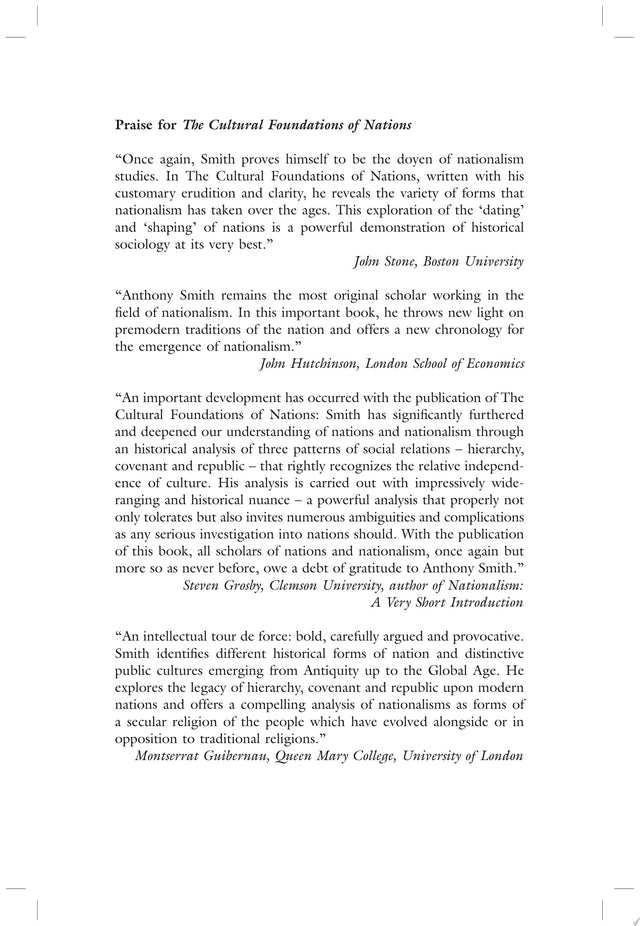 The Cultural Foundations of Nations
