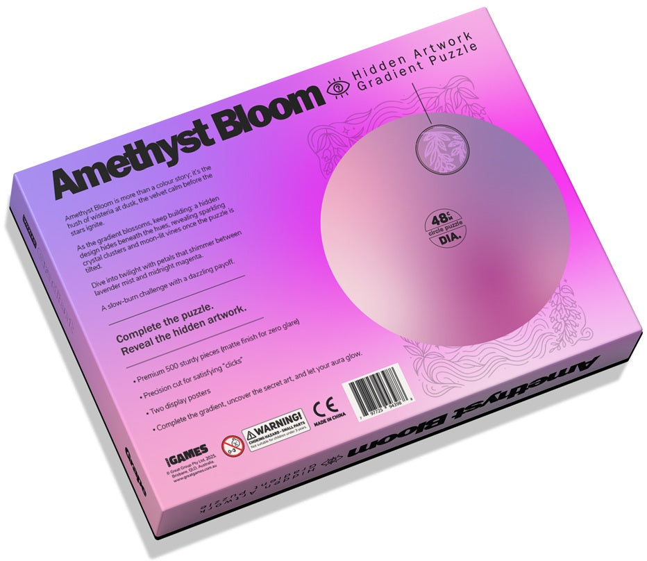 Aura Amethyst Bloom 500 pc Secret Image Puzzle