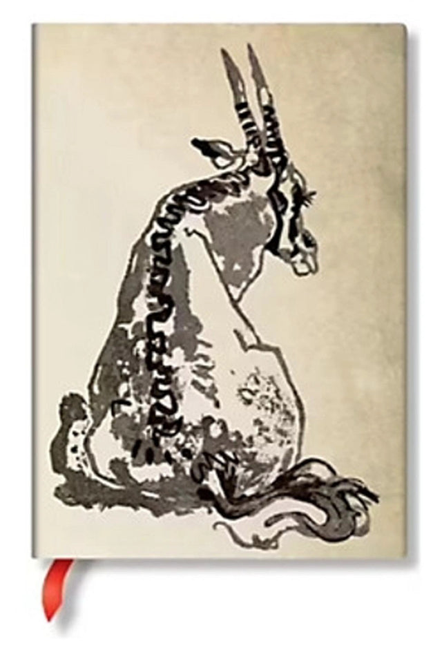 Solitary Oryx (Alistair Bell Collection) Midi Lined Hardcover Journal (Elastic Band Closure)