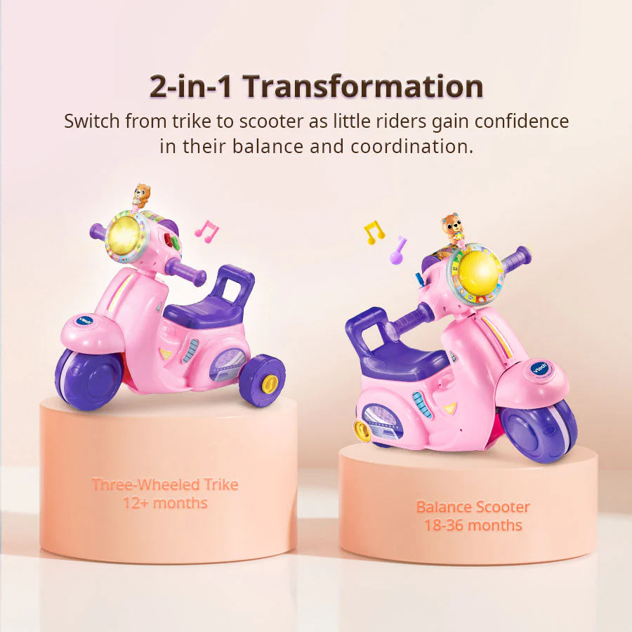 VTech 2-In-1 Ride & Balance Scooter - Pink