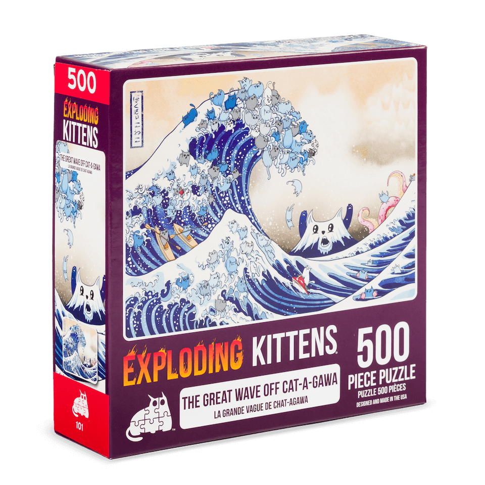 Exploding Kittens Puzzle The Great Wave Off Cat-A-Gawa 1,000 pieces