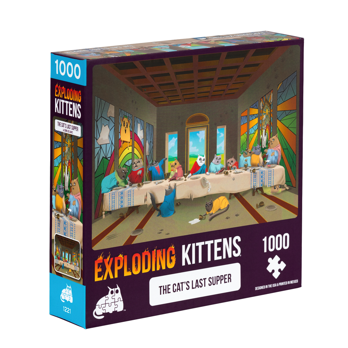 Exploding Kittens Puzzle Cats Last Supper 1,000 pieces