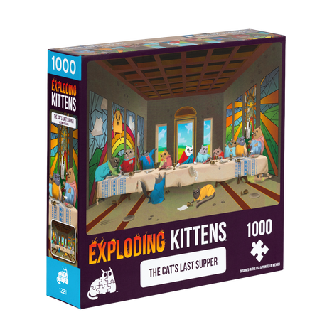 Exploding Kittens Puzzle Cats Last Supper 1,000 pieces