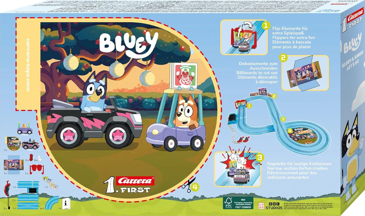 Carrera First Bluey & Bingo - Lets Go! Slot Car Set