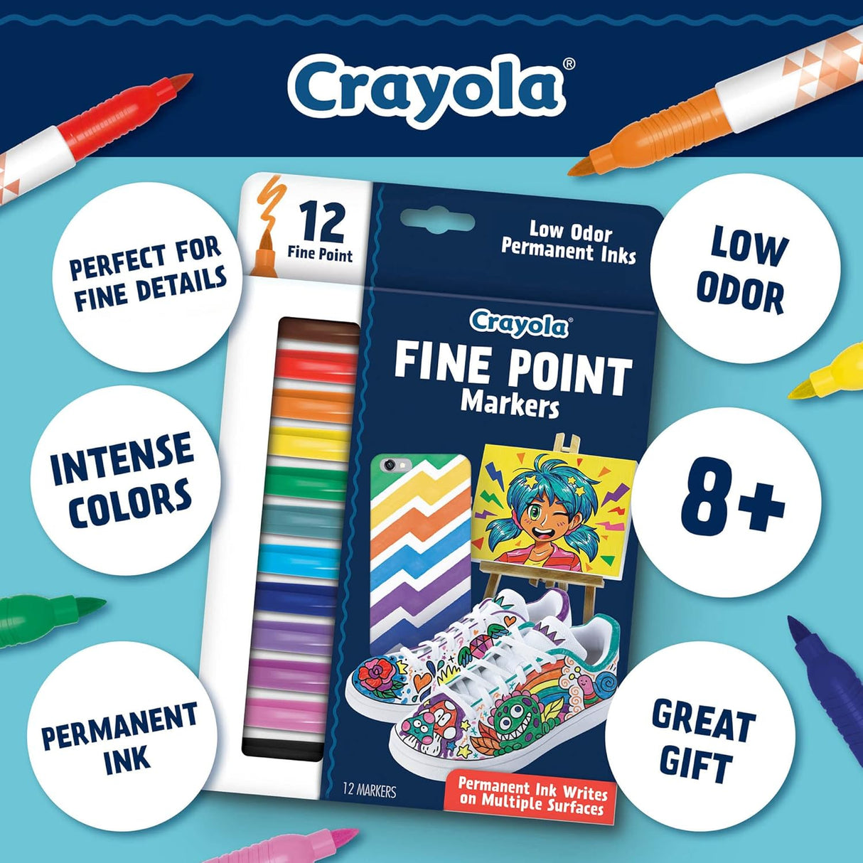 Crayola Fine Point Markers 12 Pack