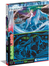 Clementoni Disney Frozen 2 Glow in the Dark Jigsaw Puzzle - 104 Piece - Lights Collection - (27548)