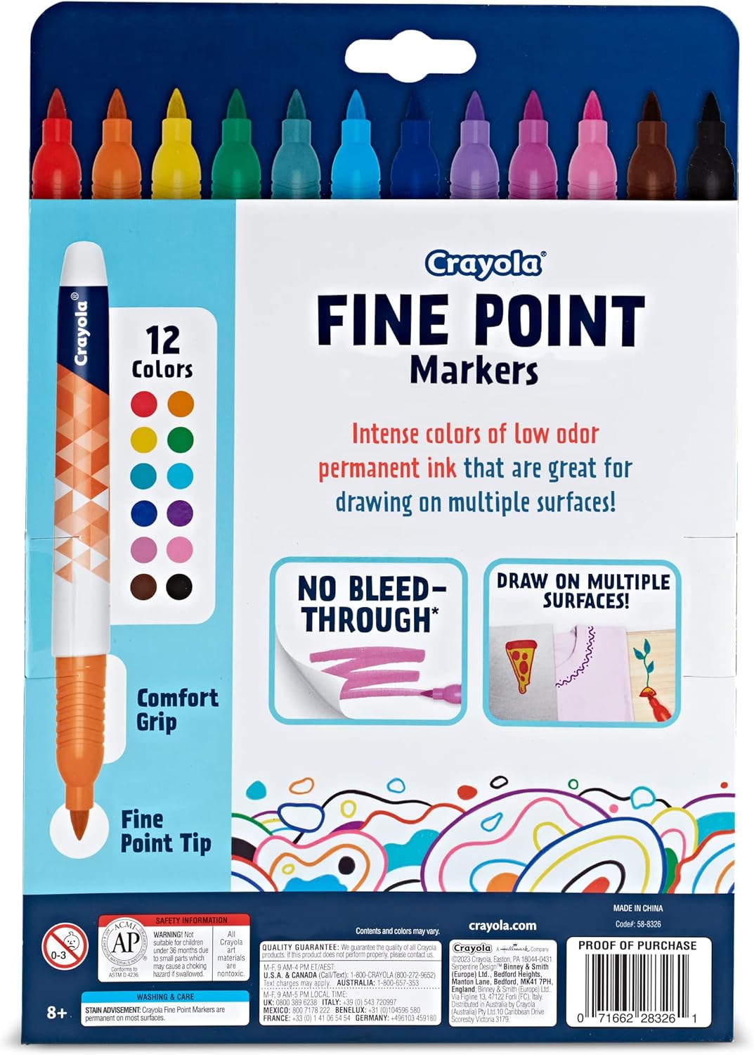 Crayola Fine Point Markers 12 Pack