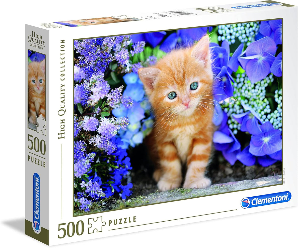 Clementoni Ginger Cat in Flowers Jigsaw Puzzle - 500 Piece - High Quality Collection - (30415)
