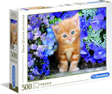 Clementoni Ginger Cat in Flowers Jigsaw Puzzle - 500 Piece - High Quality Collection - (30415)