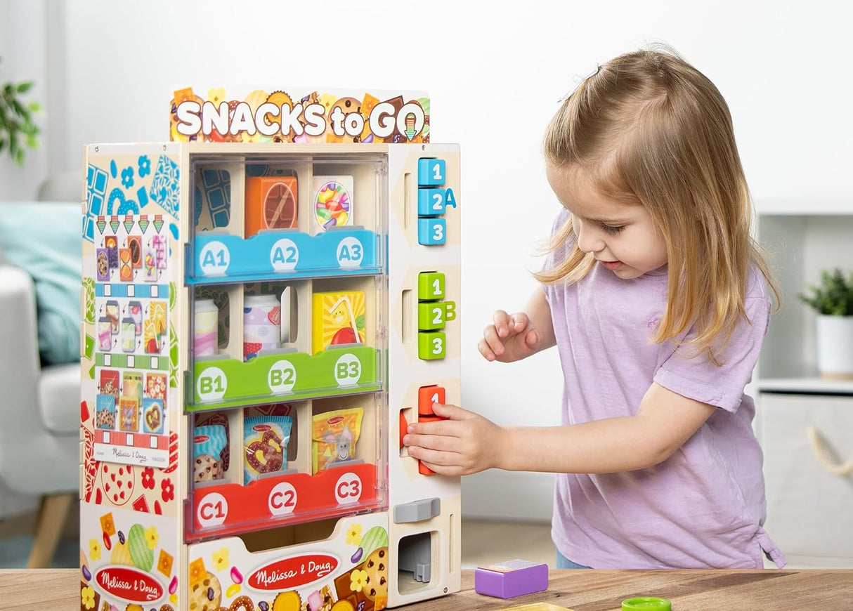 Melissa & Doug: Sort, Stock, Select Wooden Vending Machine Play Set