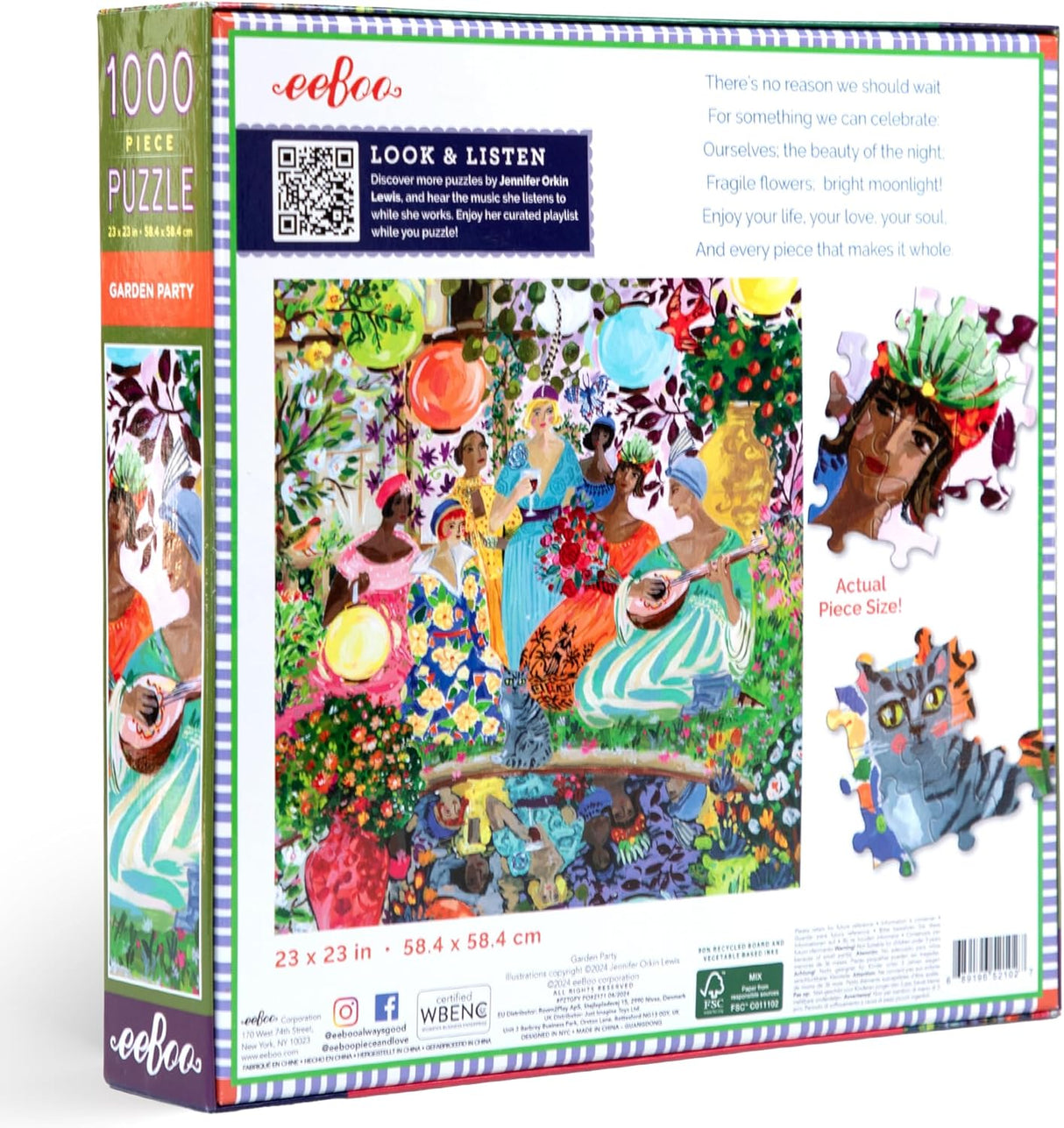 eeBoo: Garden Party Square Puzzle - 1000pc