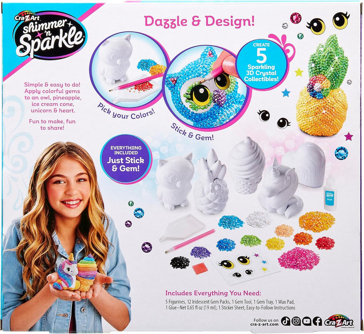 Shimmer 'n Sparkle 3D Crystal Gem Creations Deluxe Set
